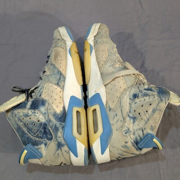 Nike Air Jordan 6 Womens Sz 8 (Youth 7Y) Acid Wash Denim Sneakers DM9045-100 - Picture 7 of 9
